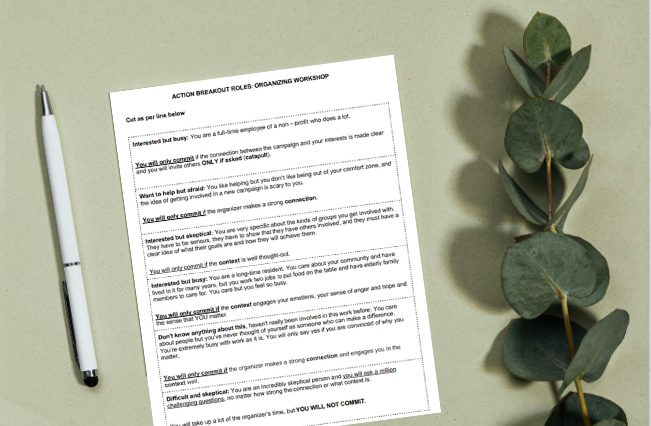 Action Breakout Roles: Organizing Workshop