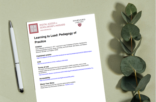 Learning to Lead: A Pedagogy of Practice [Book chapter in Handbook for teaching leadership: Knowing, doing, and being]