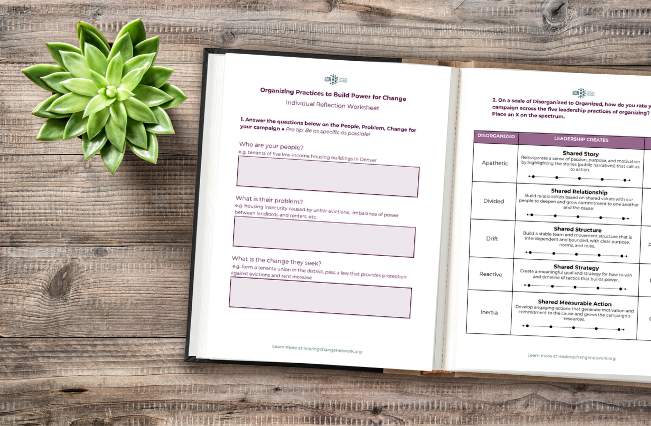 Organizing Practices to Build Power for Change Worksheet